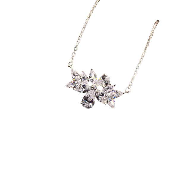 Petal Glow CZ Necklace – Blooming Shine