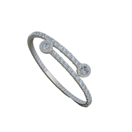 DualHalo CZ Open Bangle – Modern Sparkle, Effortless Glam