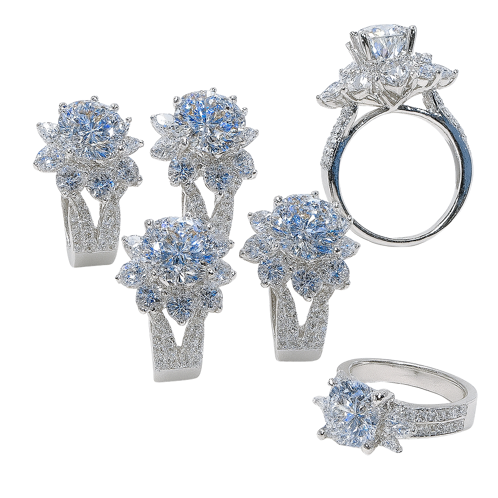 Flora Crown Moissanite Statement Ring
