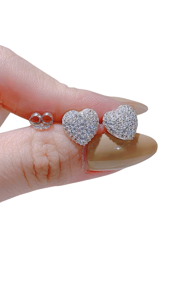 HeartGlow Moissanite Earrings – Pave Radiance in Every Beat