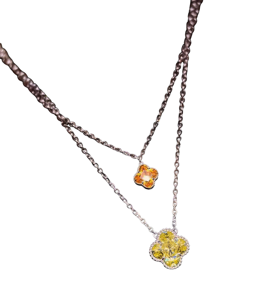 HLJN017 Lumia BloomLuxe Necklace - Platinum Statement Gift