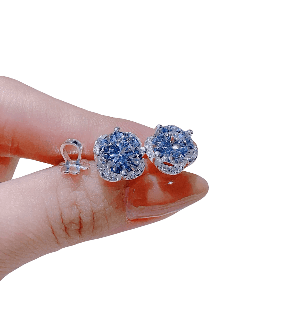 BlueHalo Moissanite Earrings – Oceanic Sparkle Refined
