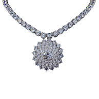 HLJN006 Lumia BloomingLuxe Necklace – Platinum Statement Gifts For Her