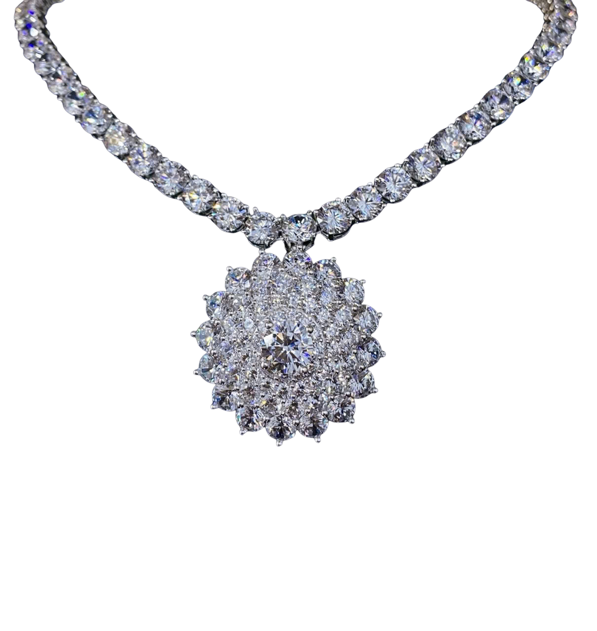 HLJN006 Lumia BloomingLuxe Necklace – Platinum Statement Gifts For Her