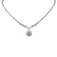 HLJN016 Lumia LeafLuxe Necklace - Platinum Statement Gift