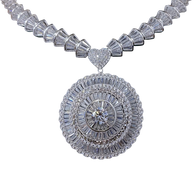 HLJN005 Lumia CosmicLuxe Necklace – Platinum Statement Gift For Her