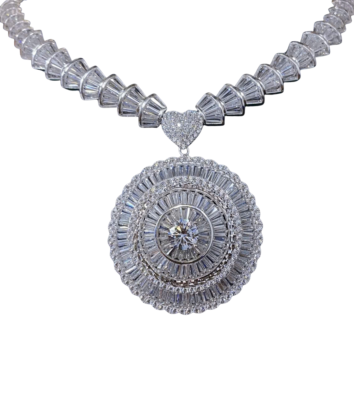 HLJN005 Lumia CosmicLuxe Necklace – Platinum Statement Gift For Her