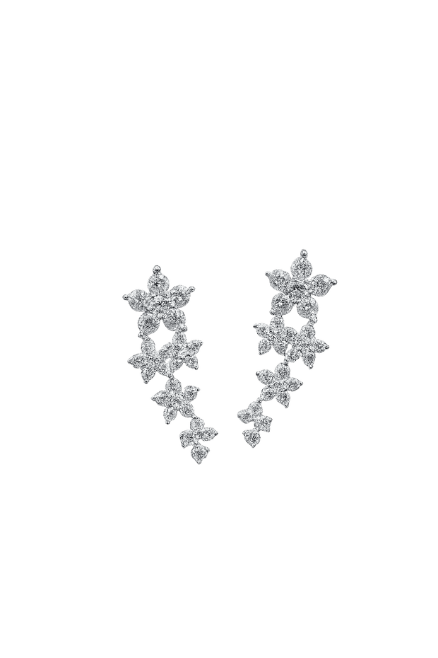 FloralArc CZ Ear Climbers – Petals of Light
