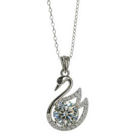 SwanGrace Moissanite Pendant – Elegant Curve, Eternal Shine