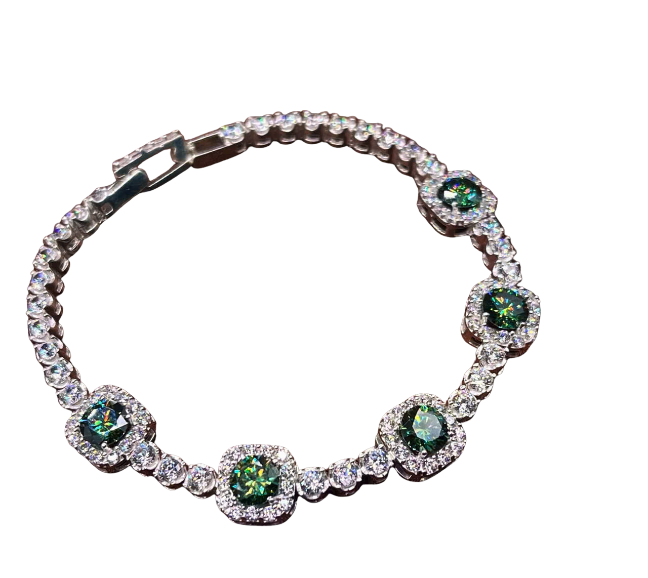 HLJB010 Nova EverGleamLuxe Bracelet - Platinum Moissanite Memories Gift