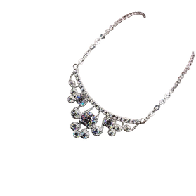 Regal Tiara CZ Scroll Necklace