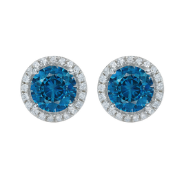 Azure Halo Moissanite Stud Earrings – Tranquil Brilliance