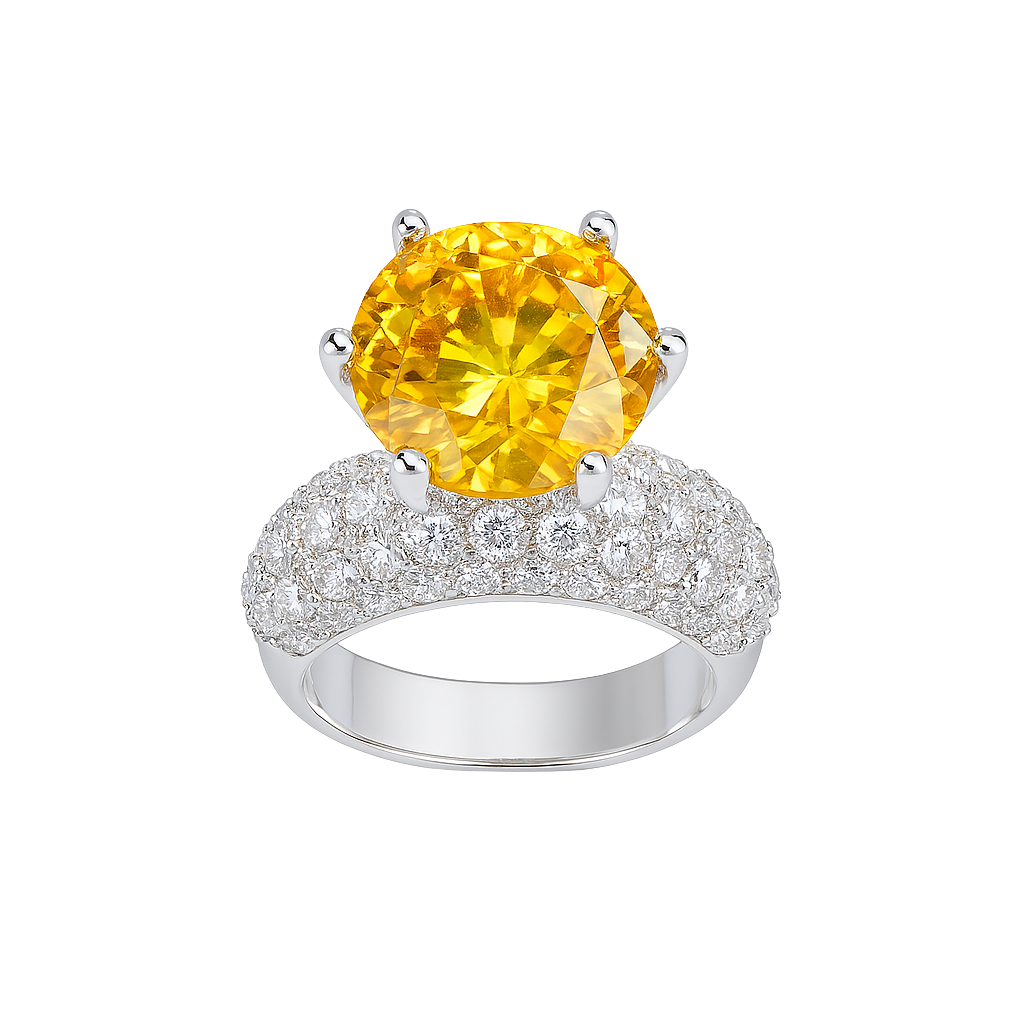 HLJR009 Aura RoundLuxe Ring - Platinum Statement Gift