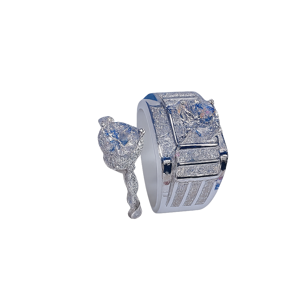 RoundLuxe Couple Rings – Timeless Duo Brilliance