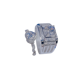 RoundLuxe Couple Rings – Timeless Duo Brilliance