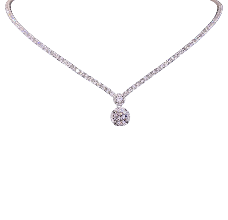 HLJN010 Lumia TennisLuxe Necklace - Platinum Statement Gift
