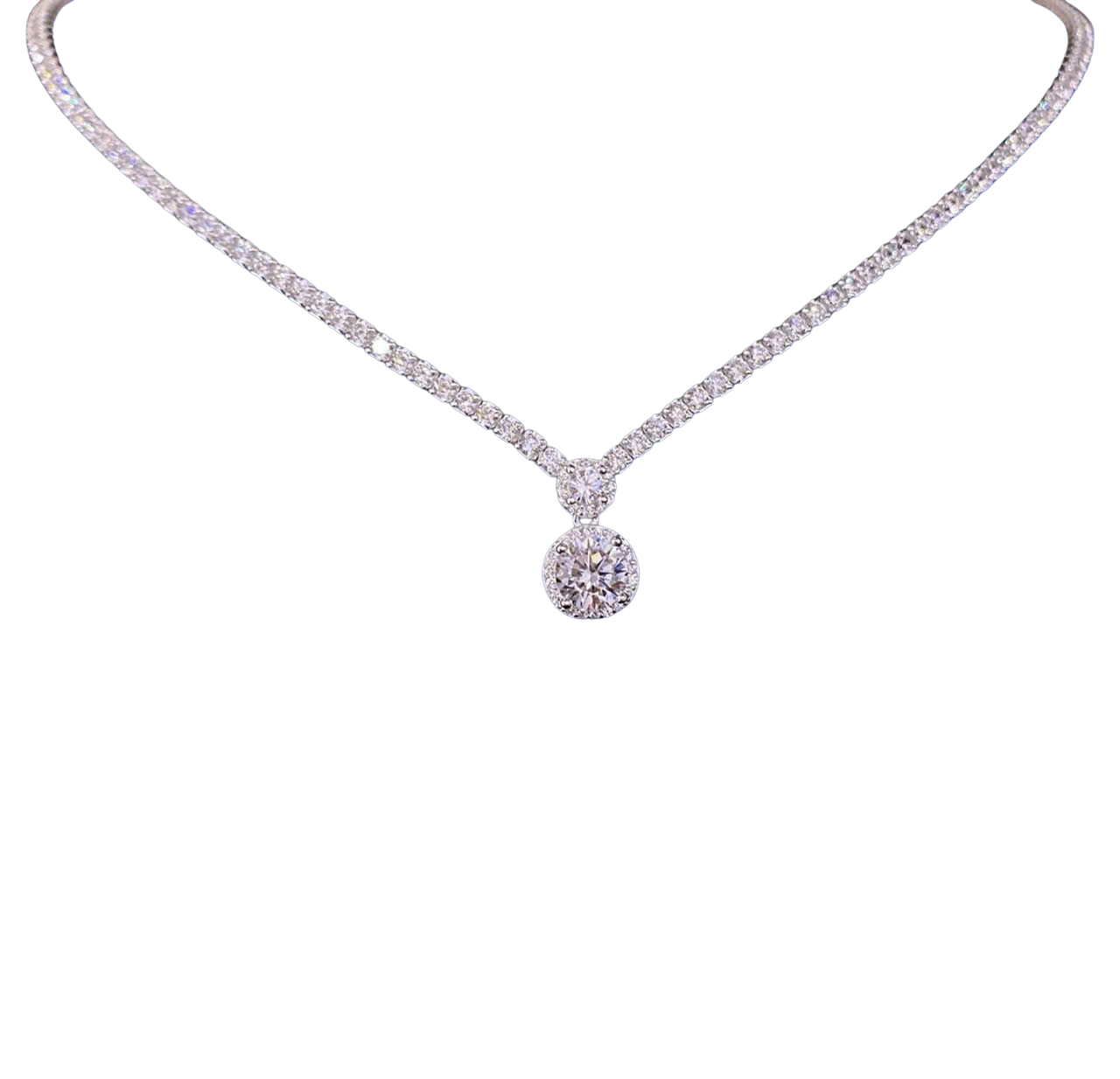 HLJN010 Lumia TennisLuxe Necklace - Platinum Statement Gift