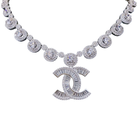 HLJN008 Lumia InterlockingLuxe  Necklace – Platinum Statement Gift