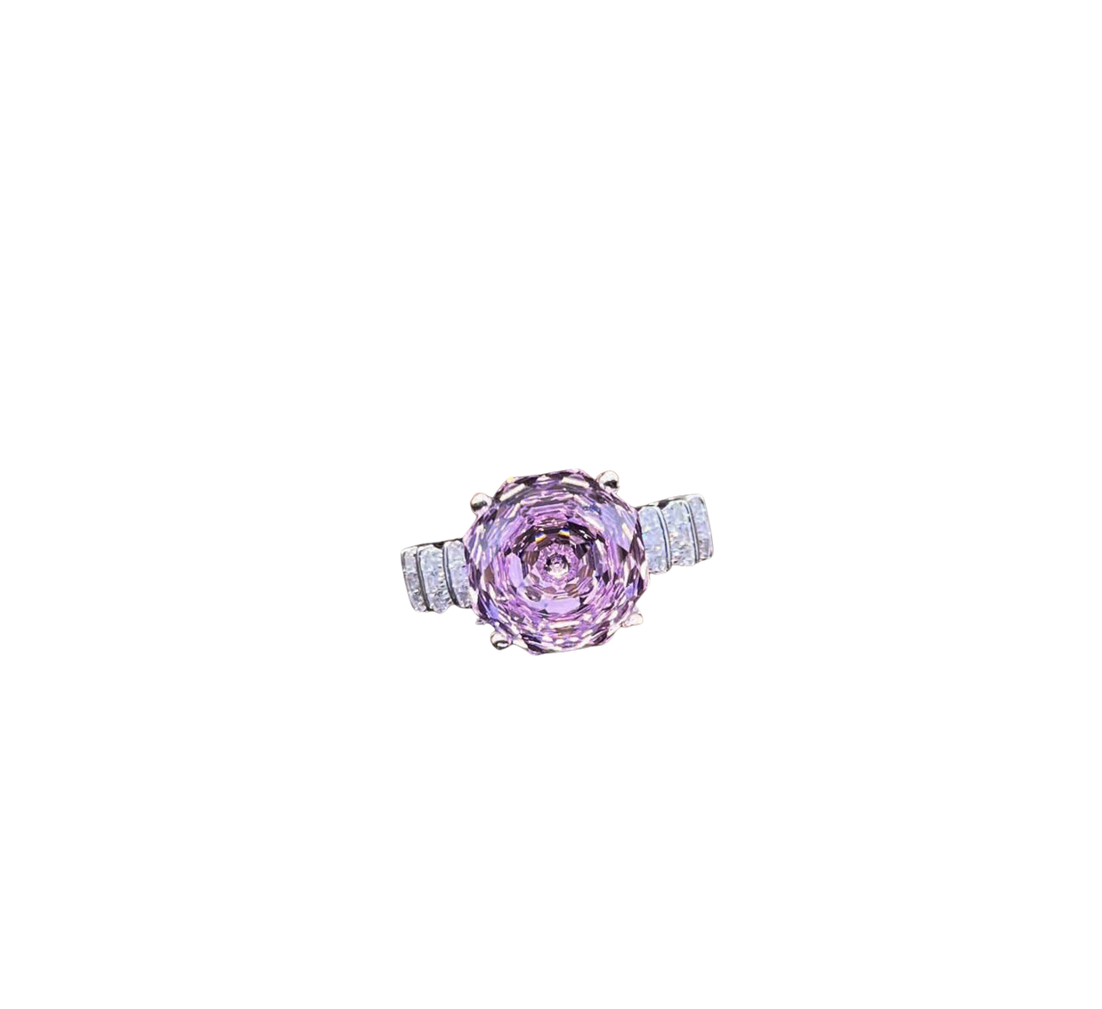 HLJR021 Aura SpiralPrism Ring – Platinum Statement Gift