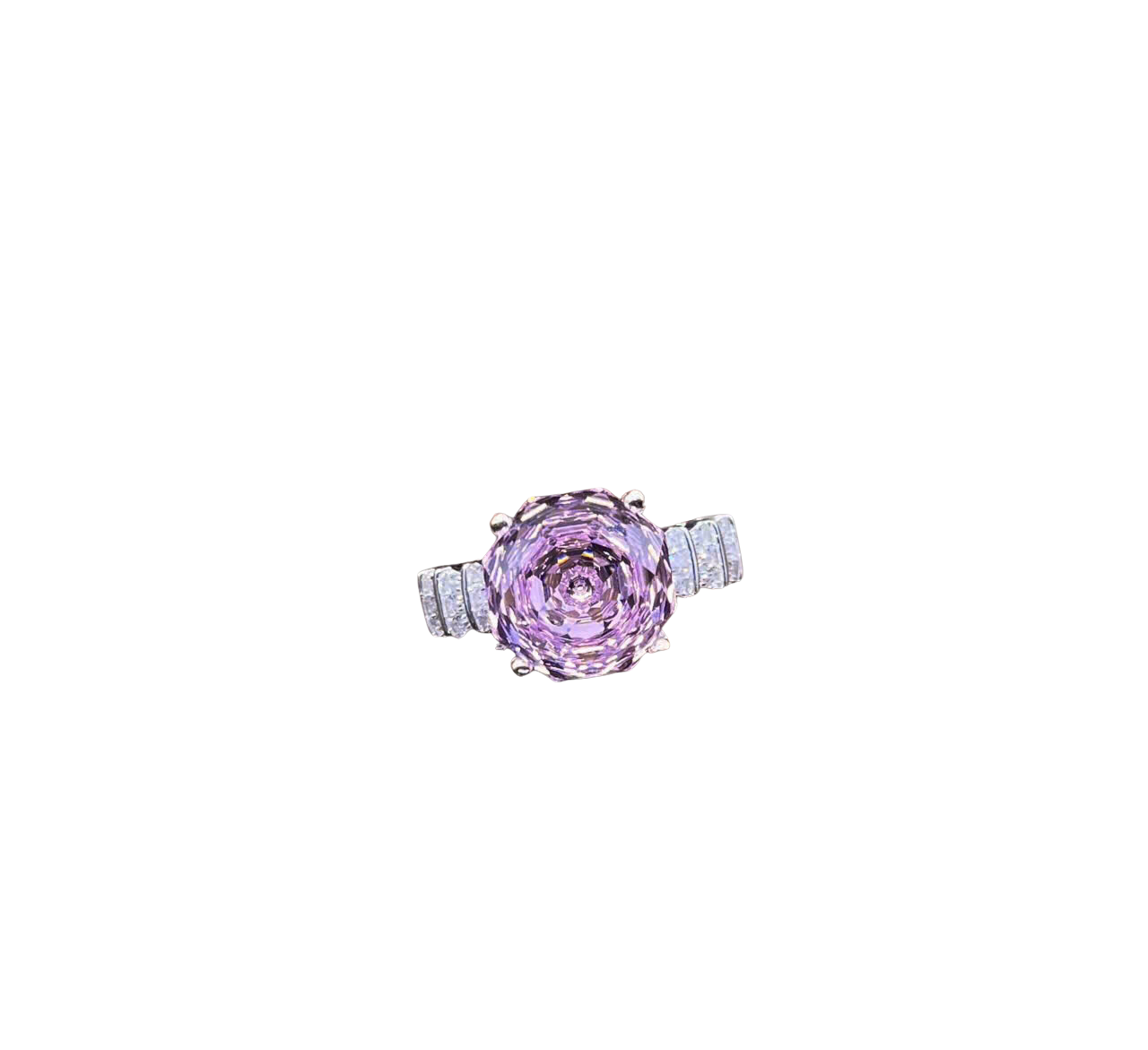 HLJR021 Aura SpiralPrism Ring – Platinum Statement Gift