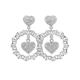 Ruffle Heart Dangle Earrings