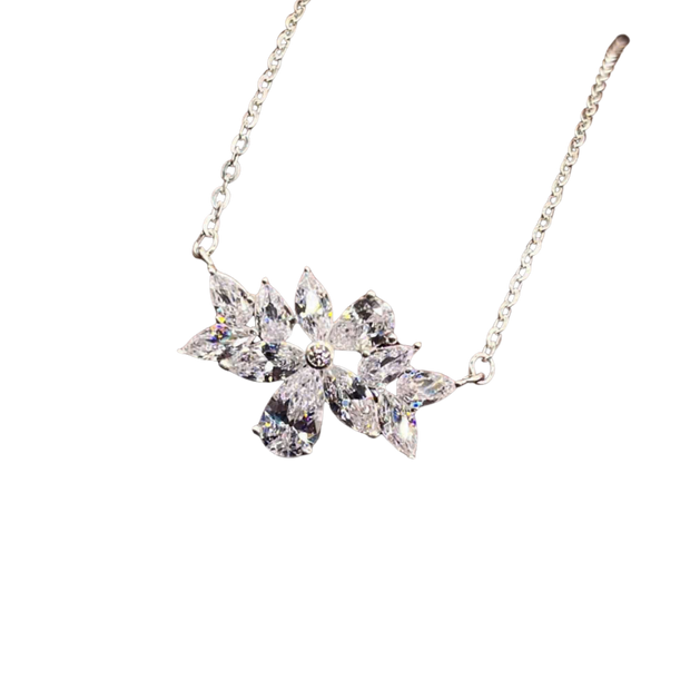 Diamanté necklace on a white background