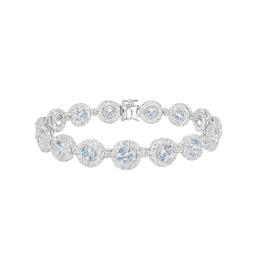 Diamond bracelet on a white background