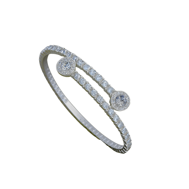 Diamond bracelet on a white background