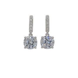 Diamond earrings on a white background