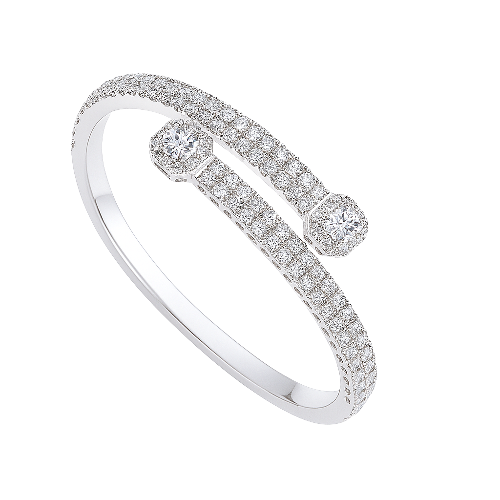 Diamond ring with a white background