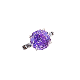 Purple rose-shaped object on a white background
