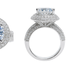 Two diamond rings on a white background