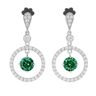Orbit Halo Moissanite Earrings Platinum Shine