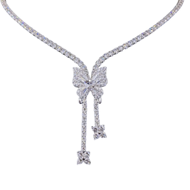 HLJN014 Lumia ButterflyLuxe Necklace - Platinum Statement Gift