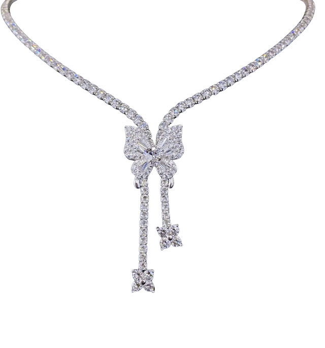 HLJN014 Lumia ButterflyLuxe Necklace - Platinum Statement Gift