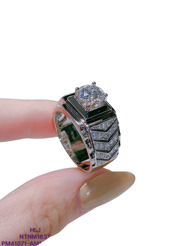 CrownBold Moissanite Men’s Ring – 3CT Diamond Power in One