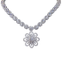 HLJN009 Lumia FloralLuxe Necklace - Platinum Statement Gift