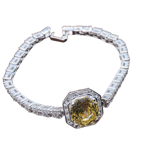 Crimson Octagon Halo Bracelet – Centerpiece Glow