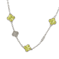 CloverGlow Station Necklace – Sunshine Sparkle