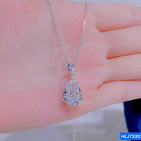 Sunlit Pear Halo CZ Necklace – Fancy Yellow
