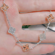 CloverGlow Station Necklace – Sunshine Sparkle