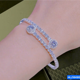 DualHalo CZ Open Bangle – Modern Sparkle, Effortless Glam