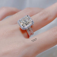 Azure Cushion Halo Ring – Platinum Shine