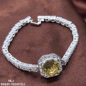 Crimson Octagon Halo Bracelet – Centerpiece Glow