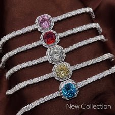Crimson Octagon Halo Bracelet – Centerpiece Glow