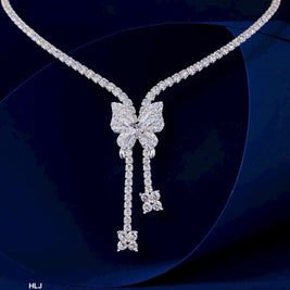 HLJN014 Lumia ButterflyLuxe Necklace - Platinum Statement Gift