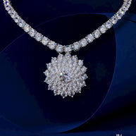HLJN006 Lumia BloomingLuxe Necklace – Platinum Statement Gifts For Her