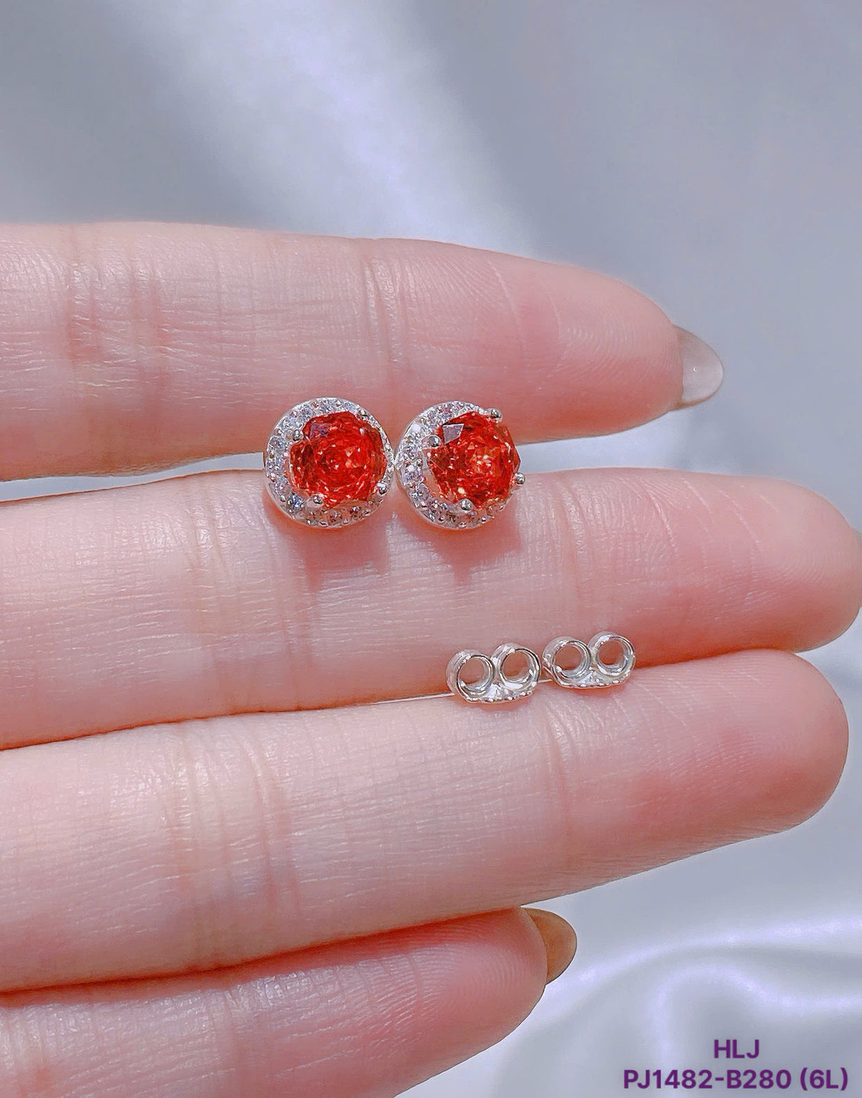 Azure Halo Moissanite Stud Earrings – Tranquil Brilliance