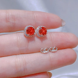 Azure Halo Moissanite Stud Earrings – Tranquil Brilliance