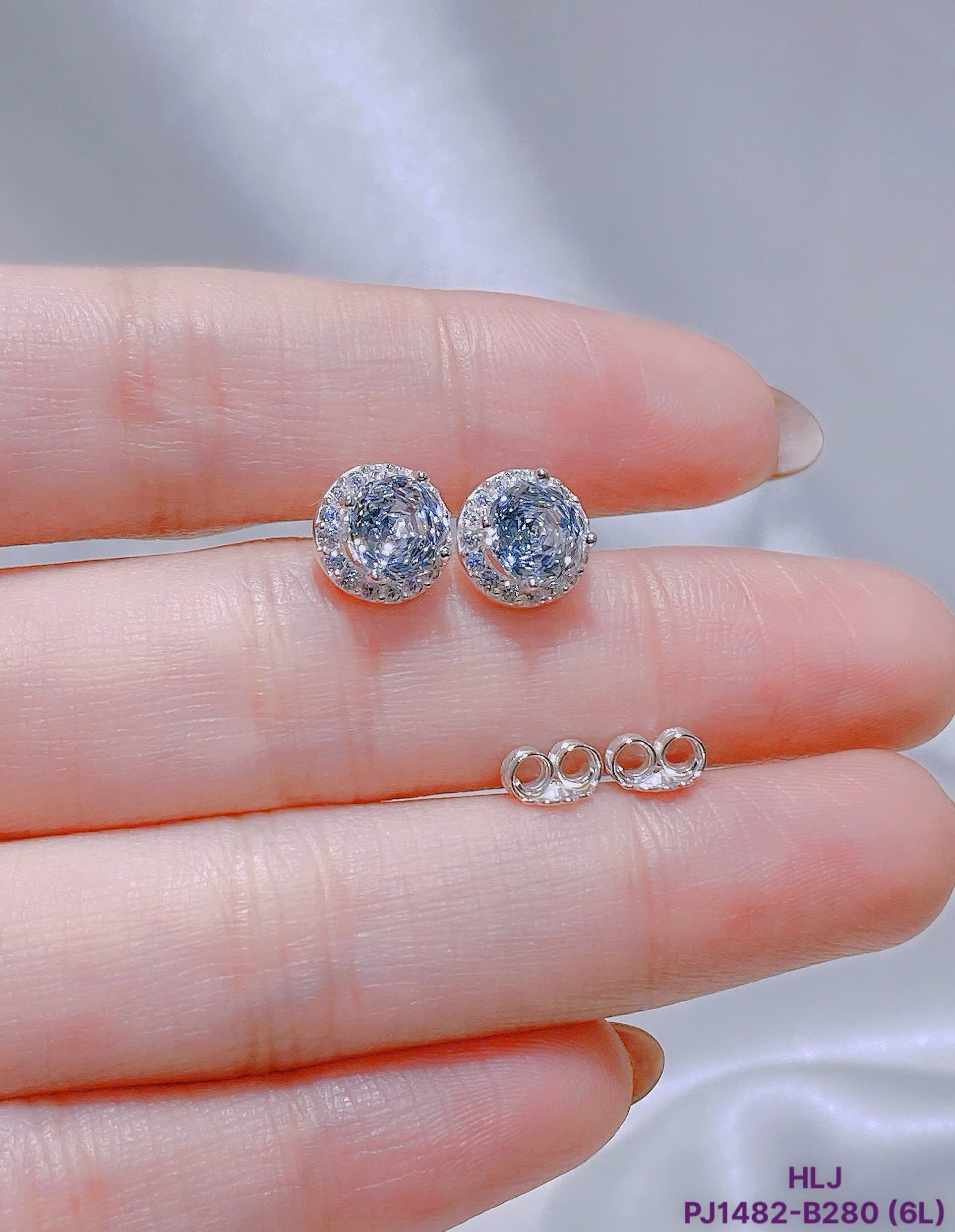Azure Halo Moissanite Stud Earrings – Tranquil Brilliance